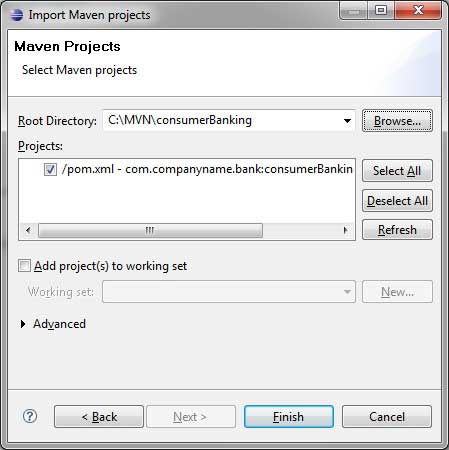 在 Eclipse 中导入一个 Maven 项目。